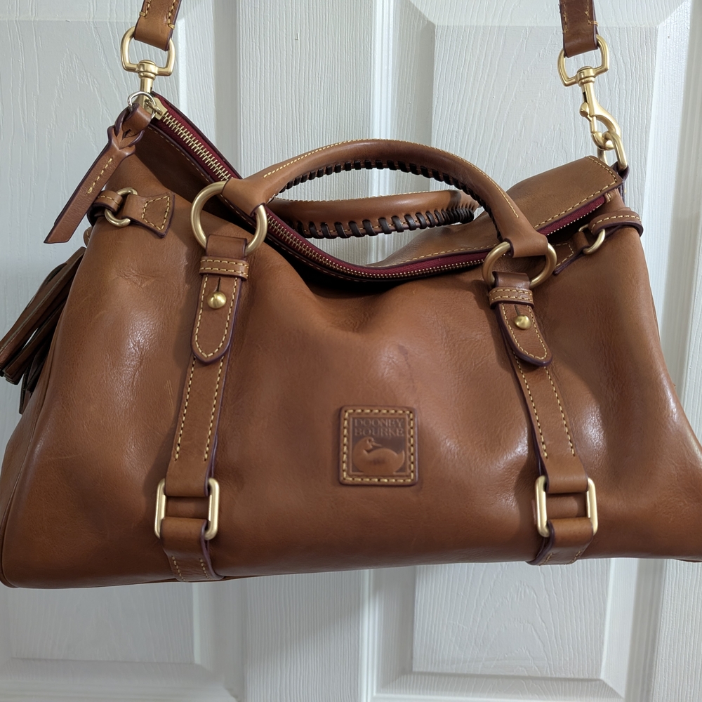 Dooney & Bourke Florentine Leather Large Satchel In Natural